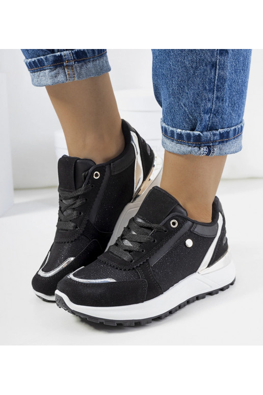 Melnas spīdīgas Onio sieviešu kedas