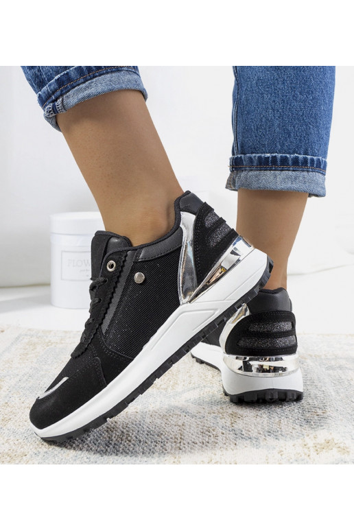 Melnas spīdīgas Onio sieviešu kedas