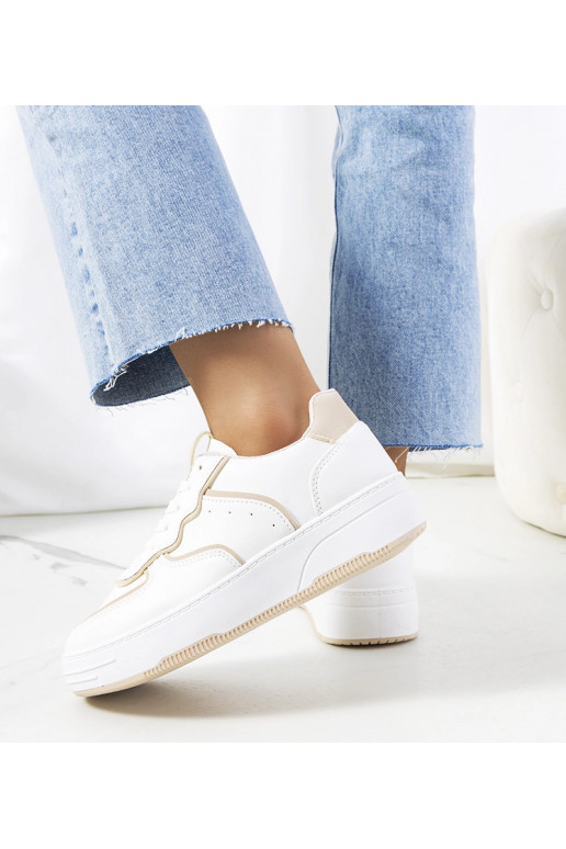 Baltas un bēšas sieviešu kedas Bieke