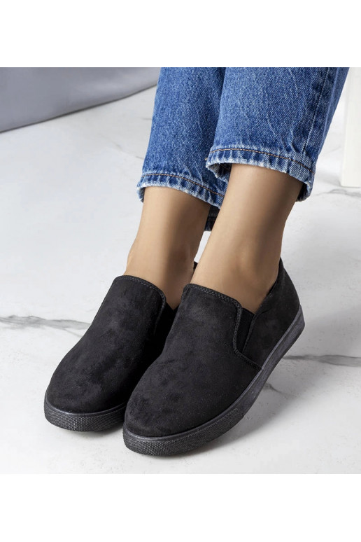 Melnas eko-zamšādas kedas Leroy