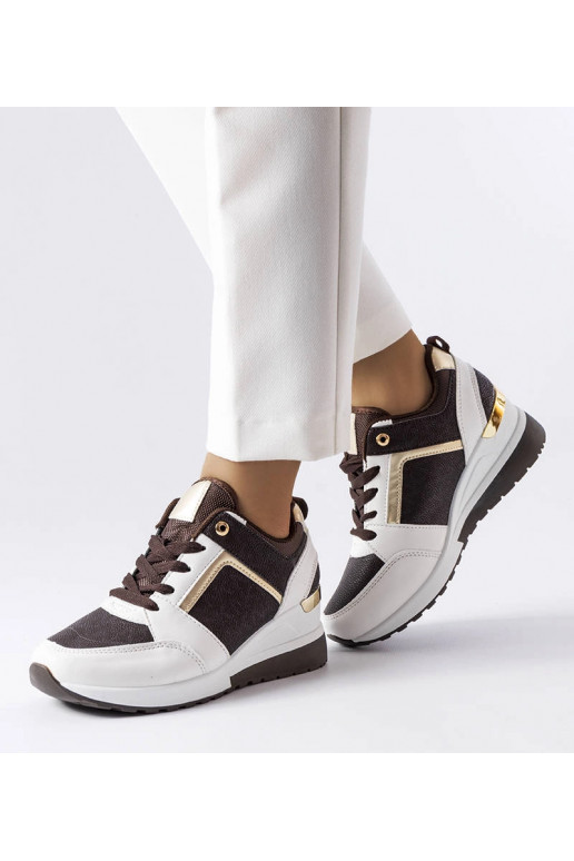 Brūnas un baltas Desche wedge kedas