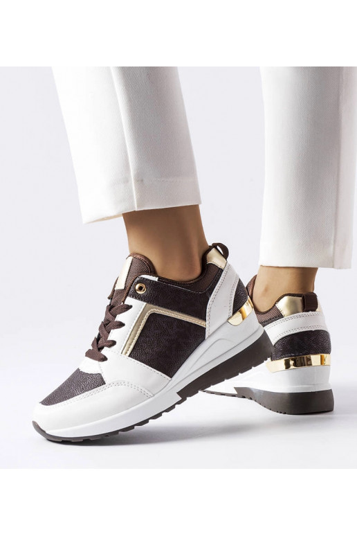 Brūnas un baltas Desche wedge kedas