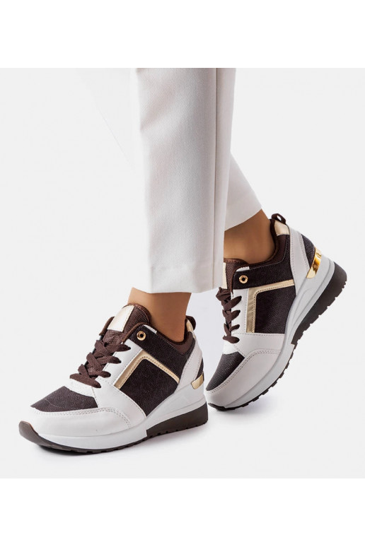 Brūnas un baltas Desche wedge kedas