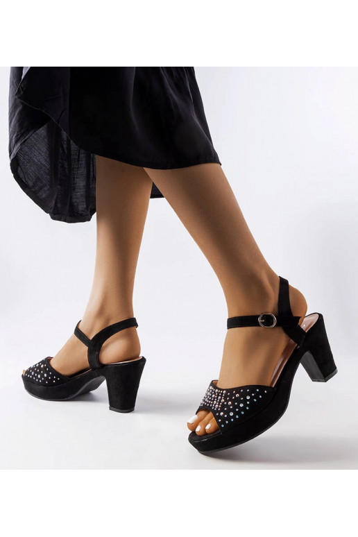 Melnas Beltane papēžu sandales