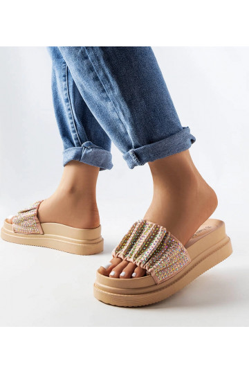 Rozā platformas mūļi ar...