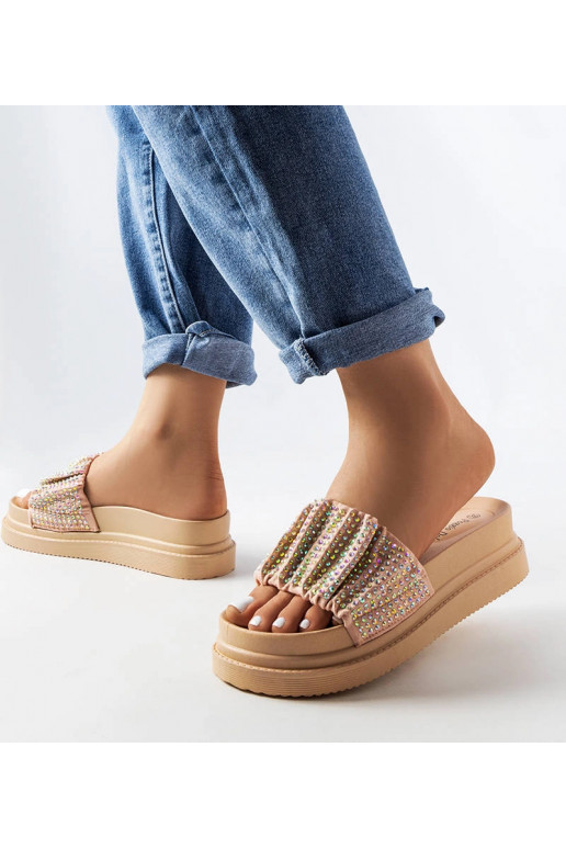 Rozā platformas mūļi ar cirkoniem Franet