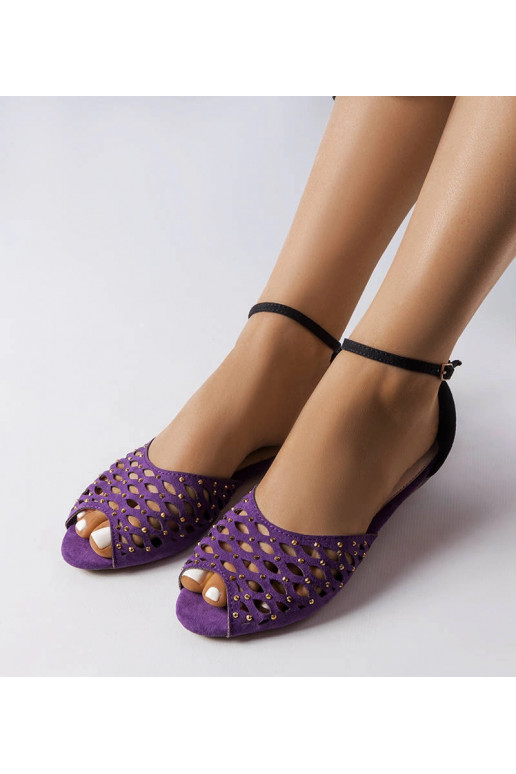 Violetas ažūra sandales ar cirkoniem...