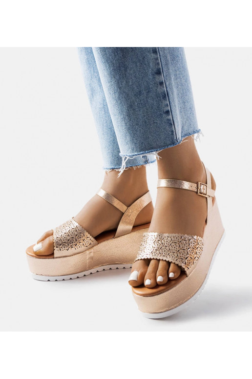 Zelta ažūra platformas sandales Stockton Zelta ažūra platformas sandales Stockton