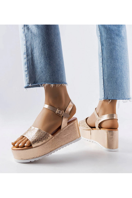 Zelta ažūra platformas sandales Stockton Zelta ažūra platformas sandales Stockton