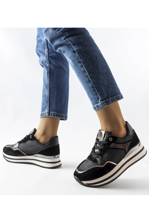 Melnas spīdīgas Enola kedas