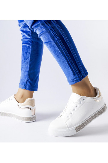 Baltas un bēšas kedas ar...