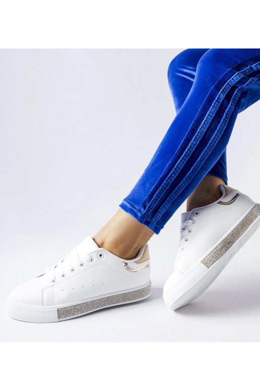 Baltas un bēšas kedas ar cirkoniem Dina