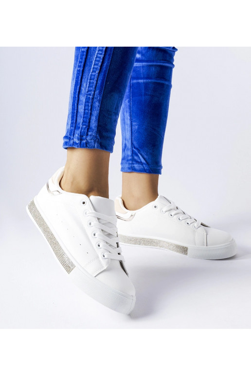 Baltas un bēšas kedas ar cirkoniem Dina