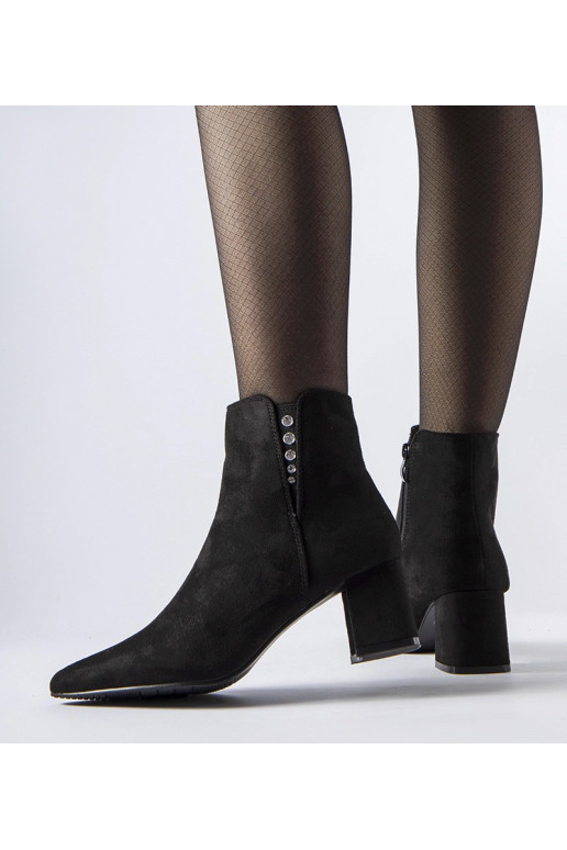 Melni eko-zamšādas puszābaki ar bloka...