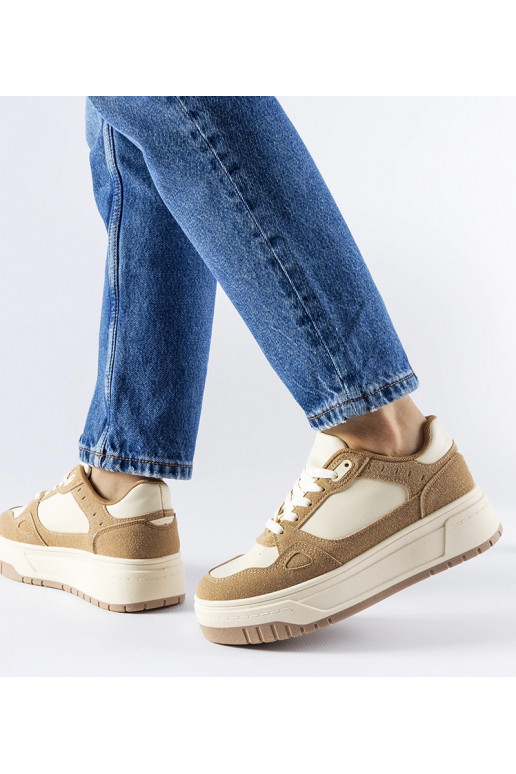 Bēšas un baltas Pomona platformas kedas