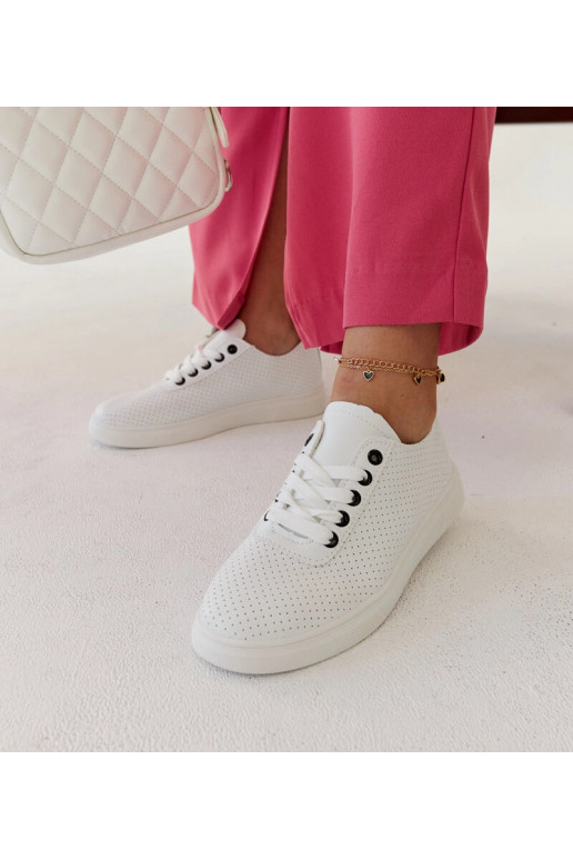 Baltas eko-ādas kedas Sandrine