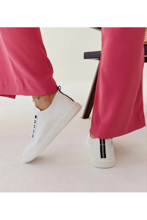 Baltas eko-ādas kedas Sandrine