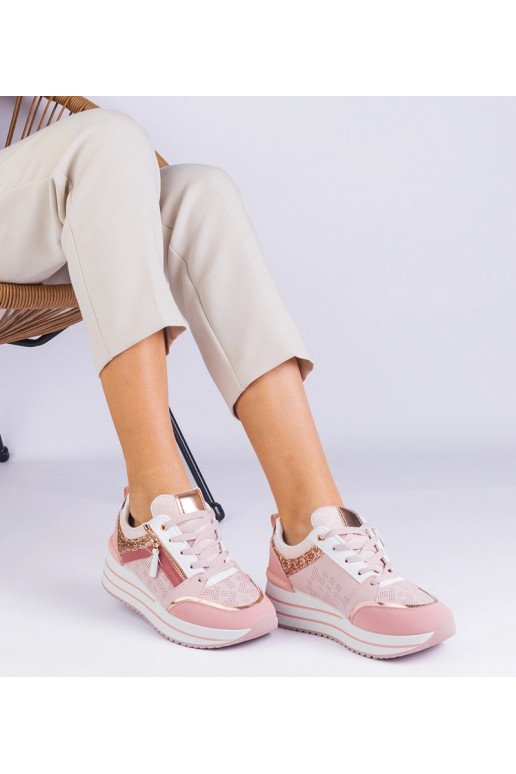 Rozā platformas sporta kedas rotātas...