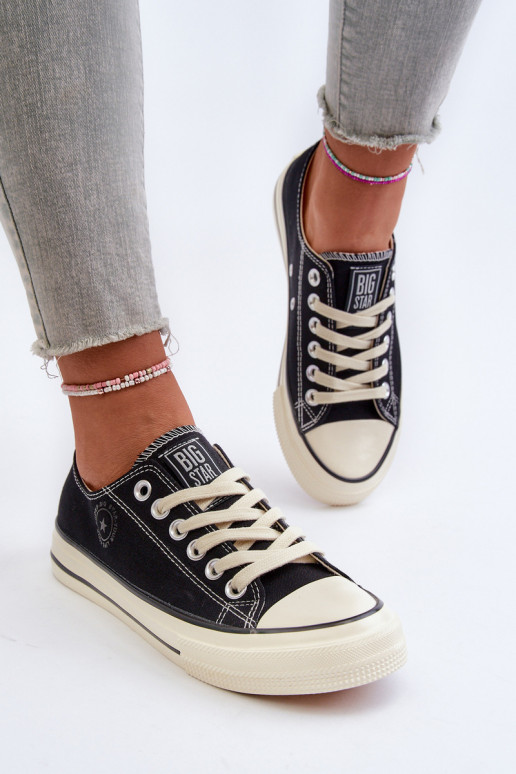 Zems sieviešu puszābaki Big Star NN274269 melnas krāsas Zems sieviešu puszābaki Big Star NN274269 melnas krāsas