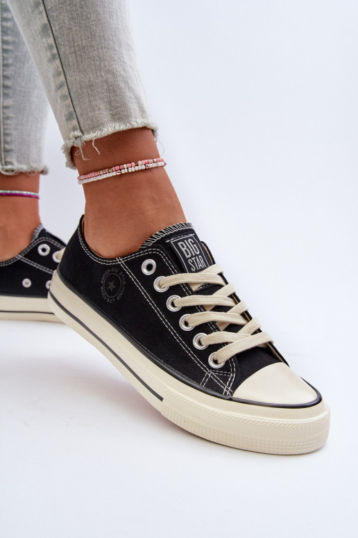 Zems sieviešu puszābaki Big Star NN274269 melnas krāsas Zems sieviešu puszābaki Big Star NN274269 melnas krāsas