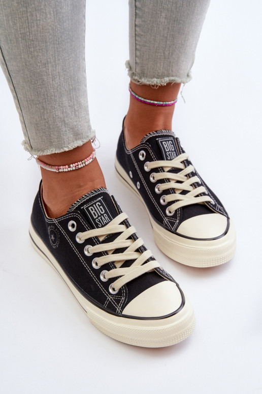 Zems sieviešu puszābaki Big Star NN274269 melnas krāsas Zems sieviešu puszābaki Big Star NN274269 melnas krāsas