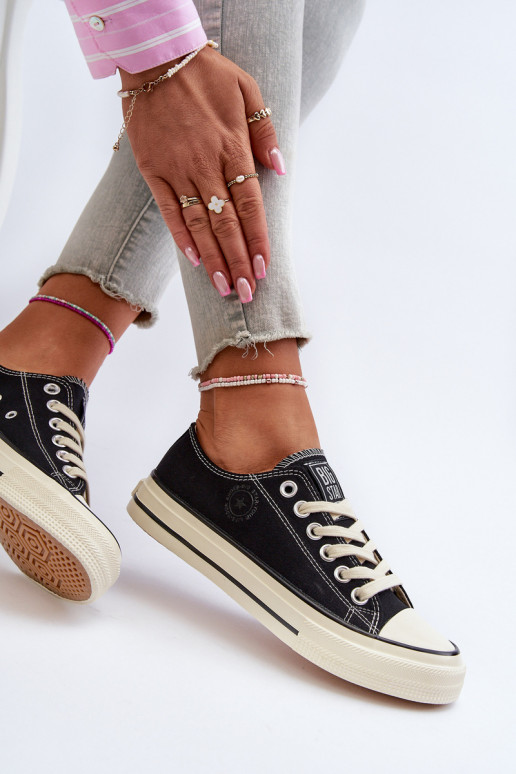 Zems sieviešu puszābaki Big Star NN274269 melnas krāsas Zems sieviešu puszābaki Big Star NN274269 melnas krāsas