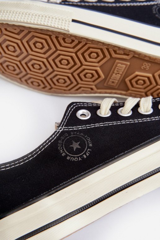 Zems sieviešu puszābaki Big Star NN274269 melnas krāsas Zems sieviešu puszābaki Big Star NN274269 melnas krāsas