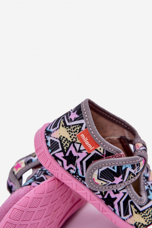 Čības Milami Bērnu apavi ar lipīgām aizdarēm Pelēkas krāsas-Rozā krāsas Jasimrra