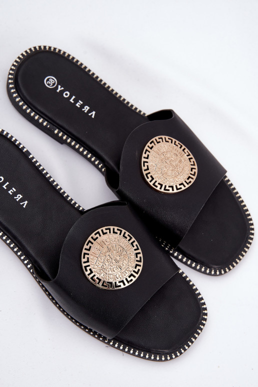 Eko Čibas no dabīgas ādas ar platiem papēžiem Z Ozdoba melnas krāsas Tatereia