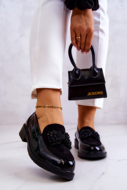 Eleganta stila Lakoti mokasīni Loafers melnas krāsas Belize