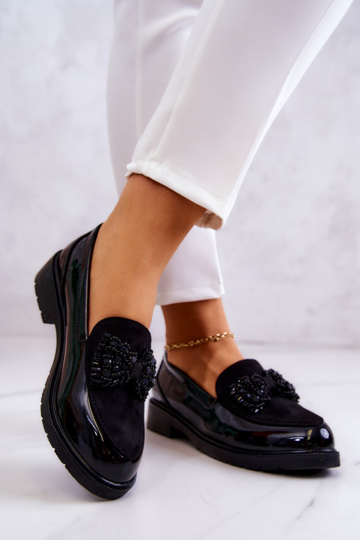 Eleganta stila Lakoti mokasīni Loafers melnas krāsas Belize