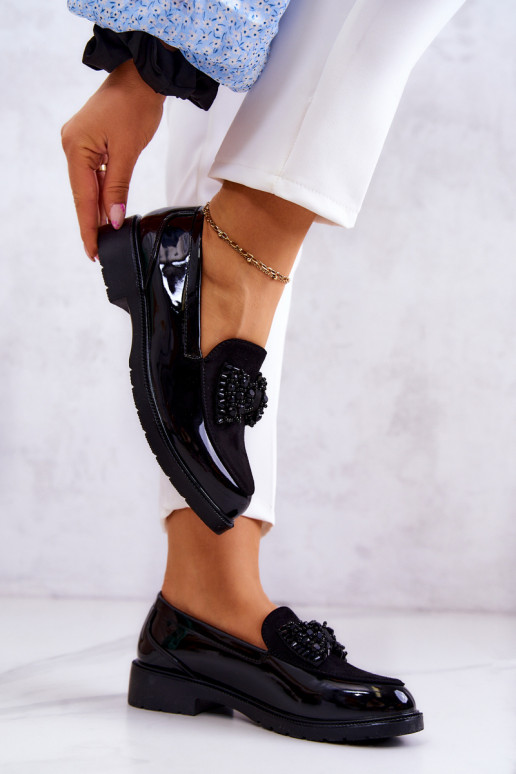 Eleganta stila Lakoti mokasīni Loafers melnas krāsas Belize