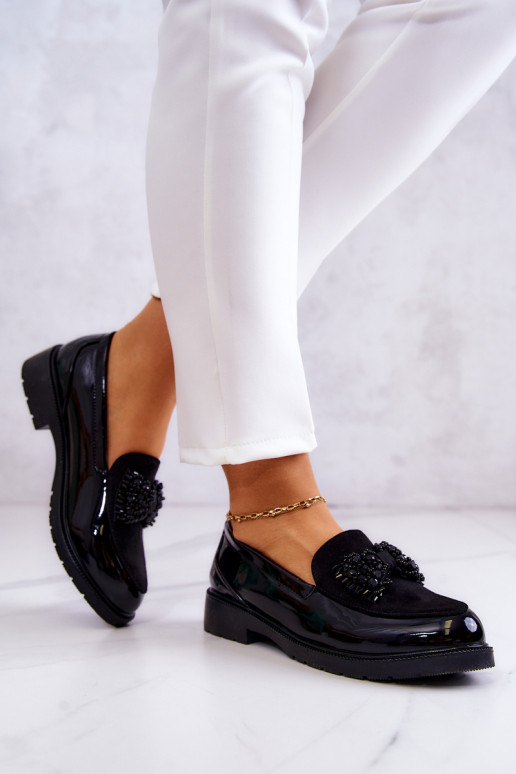 Eleganta stila Lakoti mokasīni Loafers melnas krāsas Belize