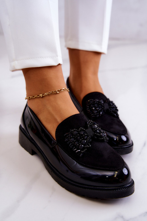 Eleganta stila Lakoti mokasīni Loafers melnas krāsas Belize