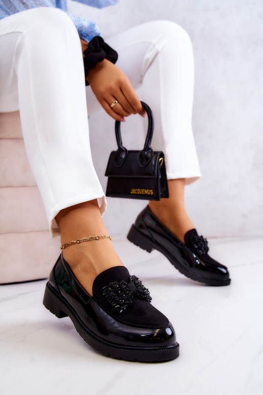 Eleganta stila Lakoti mokasīni Loafers melnas krāsas Belize