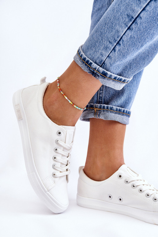 Sieviešu Gluda sporta apavi ar līdzenu zoli Big Star LL274058 baltas krāsas Sieviešu Gluda sporta apavi ar līdzenu zoli Big Star LL274058 baltas krāsas