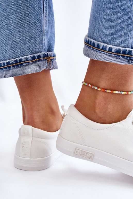 Sieviešu Gluda sporta apavi ar līdzenu zoli Big Star LL274058 baltas krāsas Sieviešu Gluda sporta apavi ar līdzenu zoli Big Star LL274058 baltas krāsas