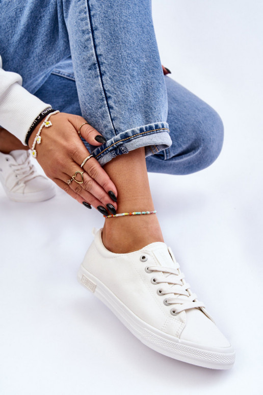 Sieviešu Gluda sporta apavi ar līdzenu zoli Big Star LL274058 baltas krāsas Sieviešu Gluda sporta apavi ar līdzenu zoli Big Star LL274058 baltas krāsas