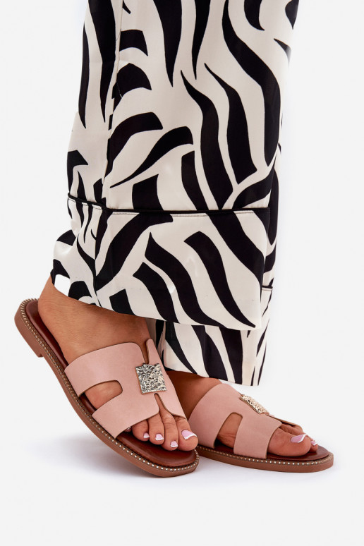 zempapēžu Čības Ar izgriezumiem Un Dekorācija rozā krāsa Bohalis