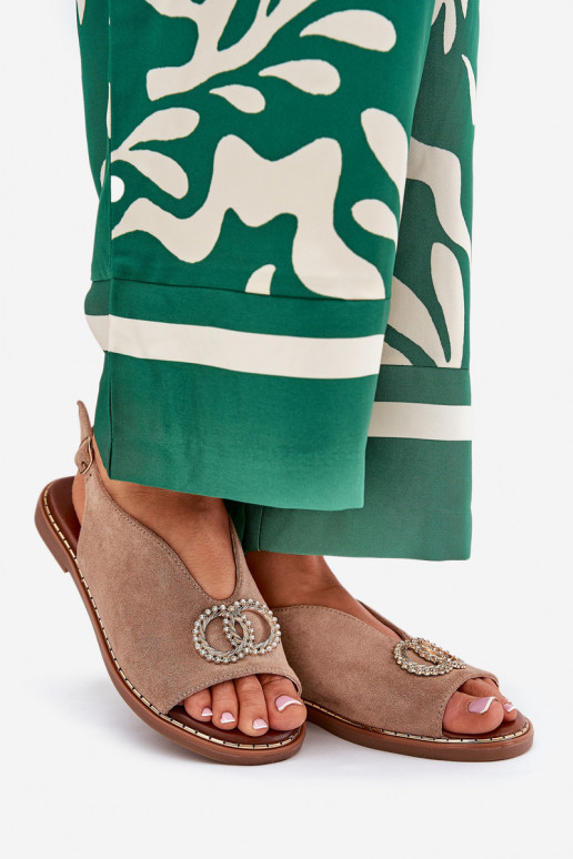 Sieviešu basenes ar ornamentiem ar platiem papēžiem Eko zamšādaoIne smilšu krāsas Ralisses Sieviešu basenes ar ornamentiem ar platiem papēžiem Eko zamšādaoIne smilšu krāsas Ralisses