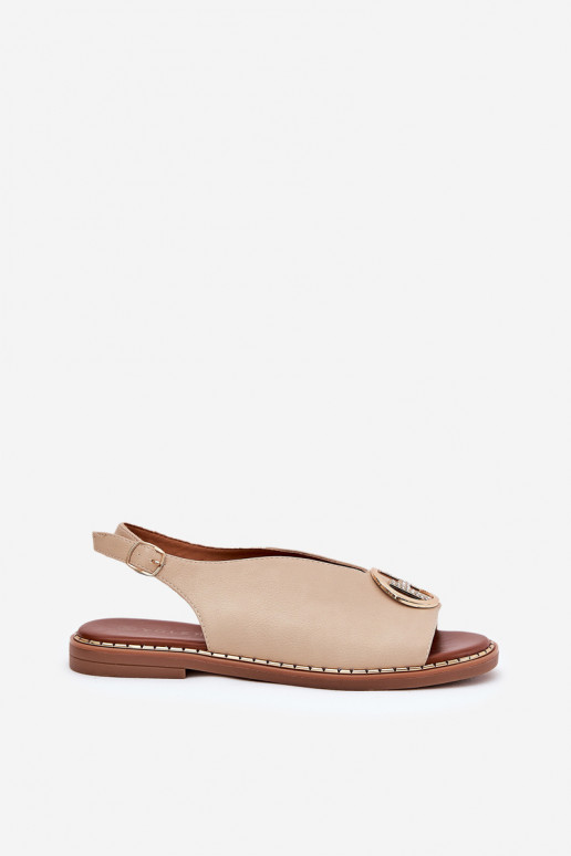 zempapēžu Eleganta stila sandales ar ornamentiem smilšu krāsas Iseliria zempapēžu Eleganta stila sandales ar ornamentiem smilšu krāsas Iseliria