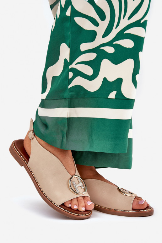 zempapēžu Eleganta stila sandales ar ornamentiem smilšu krāsas Iseliria zempapēžu Eleganta stila sandales ar ornamentiem smilšu krāsas Iseliria