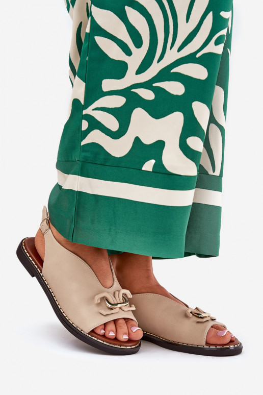 sandales ar platiem papēžiem ar ornamentiem Eko āda smilšu krāsas Tillireta sandales ar platiem papēžiem ar ornamentiem Eko āda smilšu krāsas Tillireta