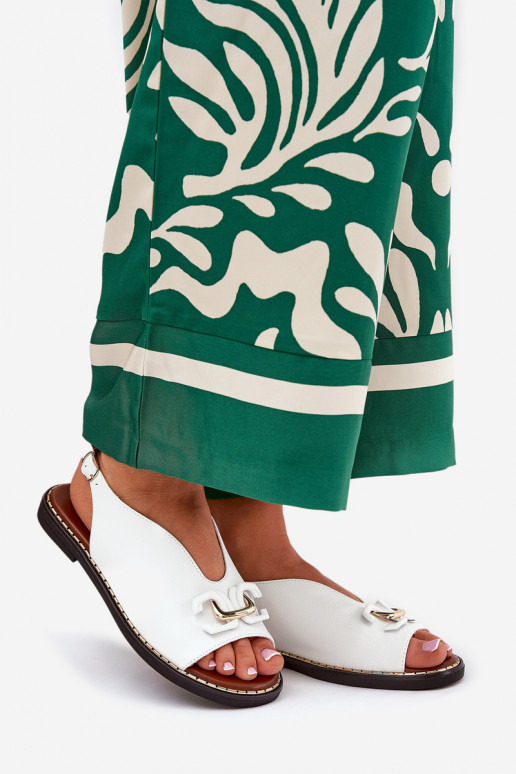 sandales ar platiem papēžiem ar ornamentiem Eko āda baltas krāsas Tillireta sandales ar platiem papēžiem ar ornamentiem Eko āda baltas krāsas Tillireta