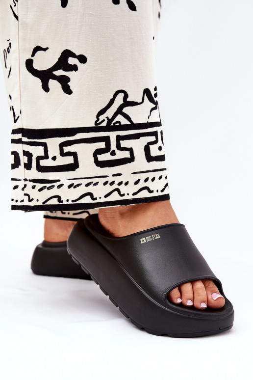 Vieglas čības uz pirksta sieviešu čības ar platformu Big Star RR274A567 melnas krāsas