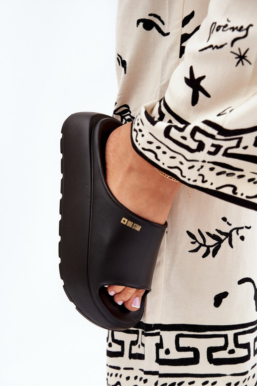 Vieglas čības uz pirksta sieviešu čības ar platformu Big Star RR274A567 melnas krāsas