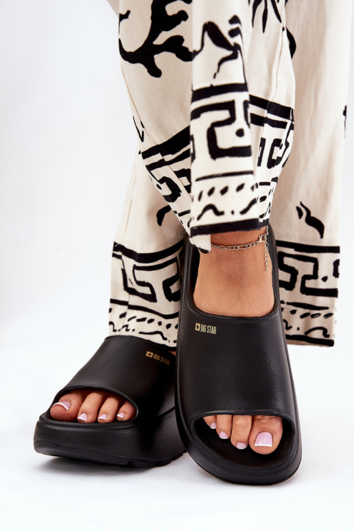 Vieglas čības uz pirksta sieviešu čības ar platformu Big Star RR274A567 melnas krāsas