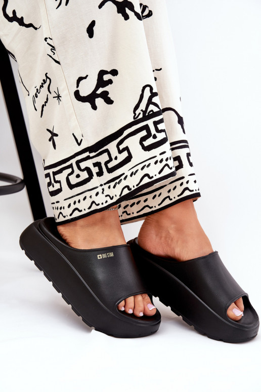 Vieglas čības uz pirksta sieviešu čības ar platformu Big Star RR274A567 melnas krāsas