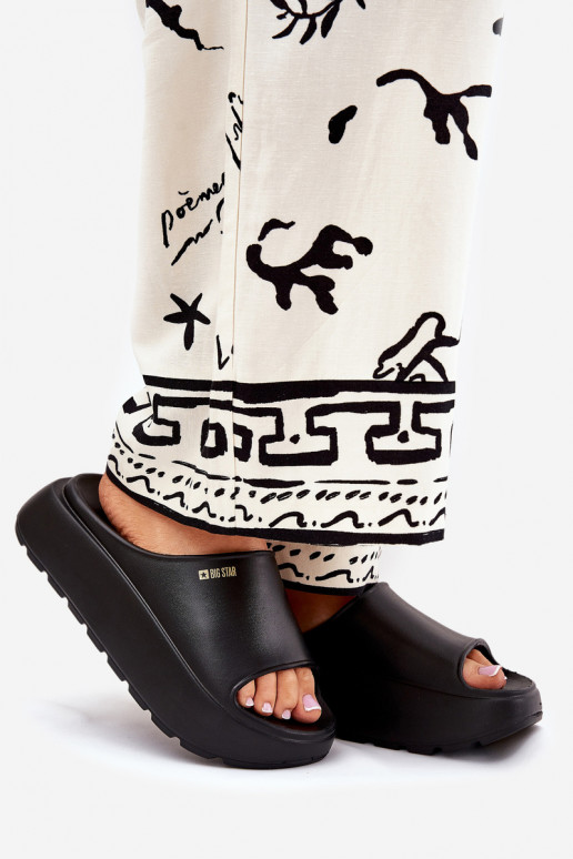 Vieglas čības uz pirksta sieviešu čības ar platformu Big Star RR274A567 melnas krāsas