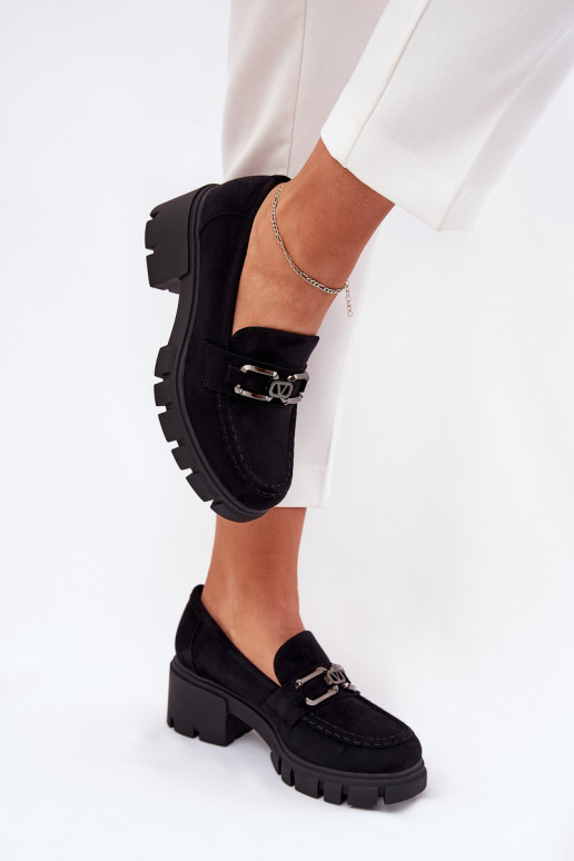 Eko zamšādaoIne apavi Sieviešu ar ornamentiem Vinceza 39921 melnas krāsas